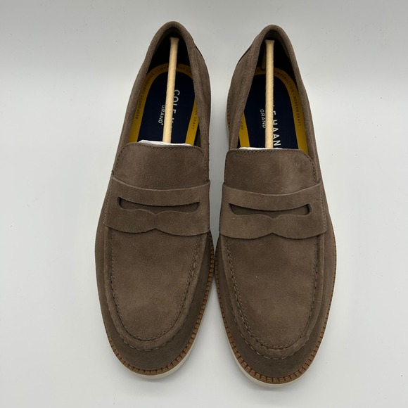 Cole Haan Flexgrand+ Penny Loafers Mens 9 Truffle Suede Ivory Shoes C41635 main image 6